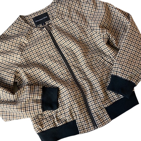 Who What Wear Houndstooth Bomber Jacket - Picture 1 of 13